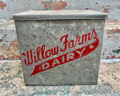 vintage metal dairy box|old milk boxes for porches.